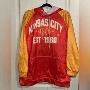Kansas City Orange and Yellow Hoodie for Men or Women. NWOT
